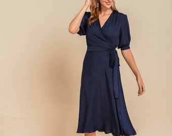 Alexa Wrap Dress - Silk Wrap Dress - Bridesmaid Dress - Travel Dress