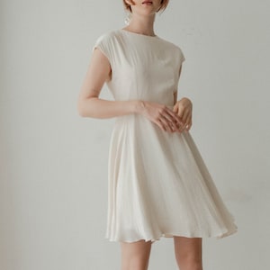 Kayla White Dress Simple Wedding Dress Silk Wedding Dress Minimalist Dress Travel Mini Dress image 9