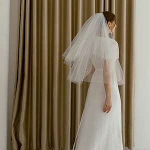 April Floor length Wrap Dress/Simple Wedding dress/White satin wrap dress image 4
