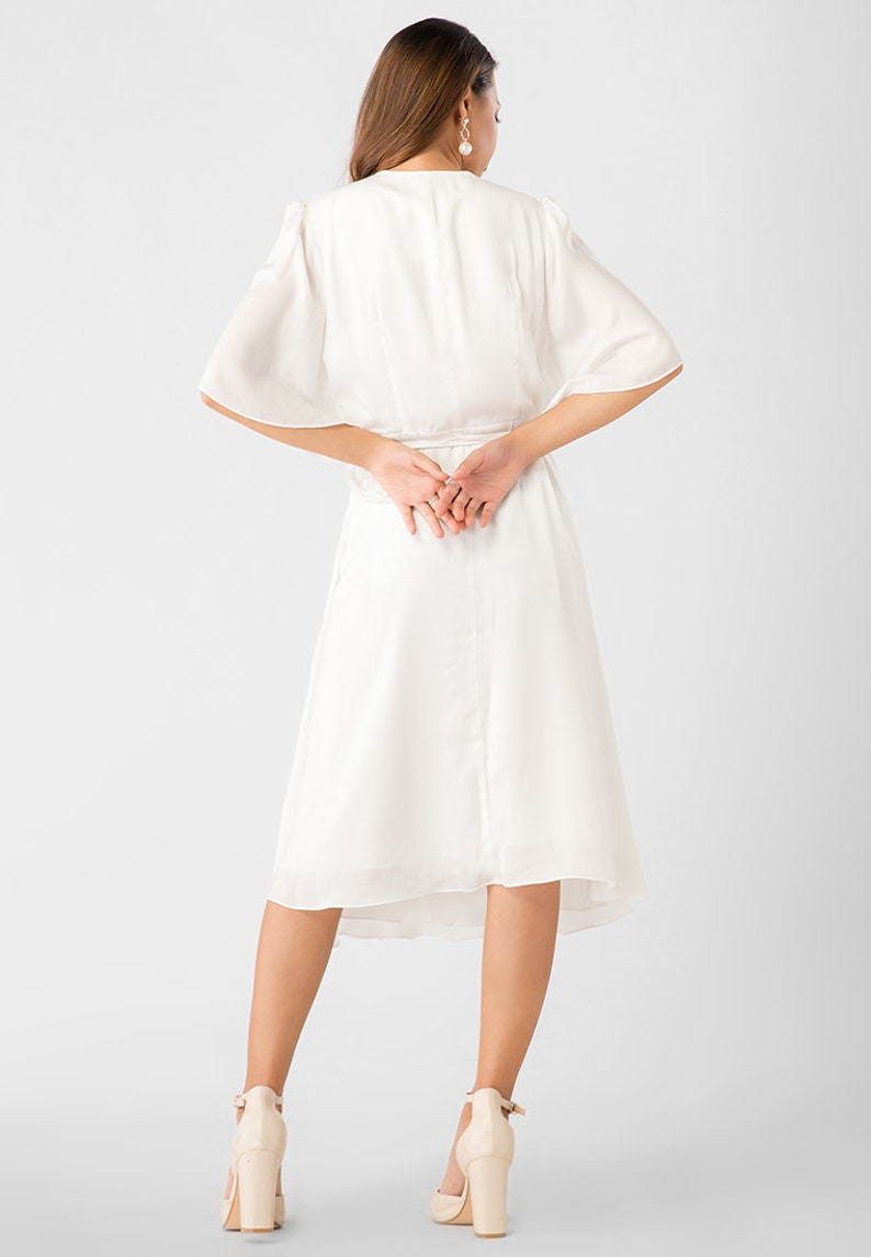 Sophia Midi Satin Wrap Dress image 8