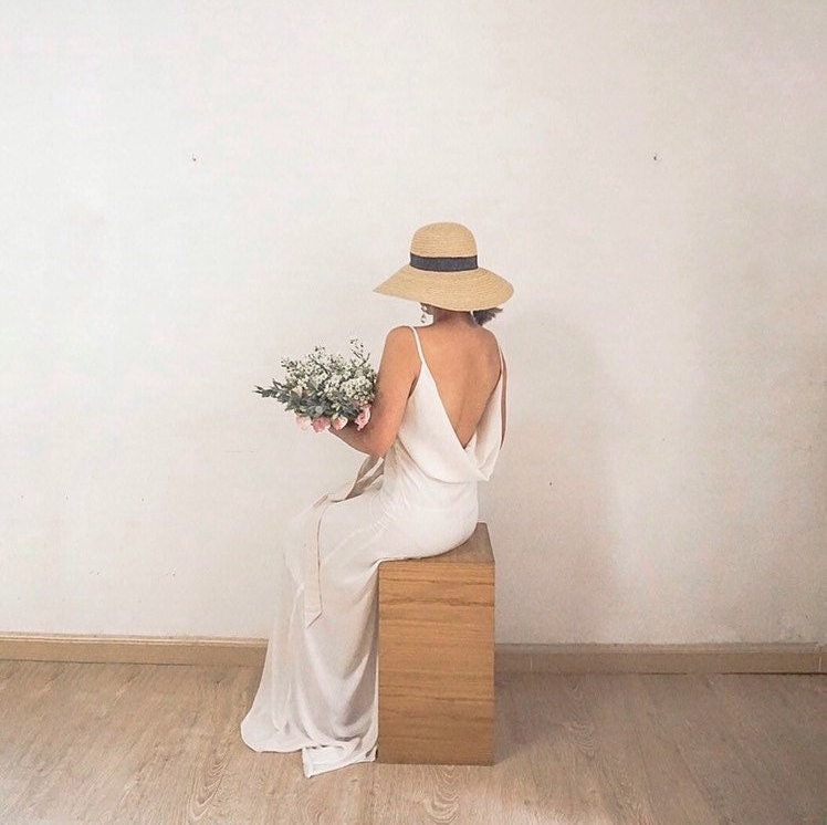 Backless Silk Cowl Gown