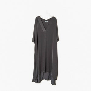 Cercei Kaftan Dress/Black Silk Kaftan Dress/ Loose fit Black dress Grey