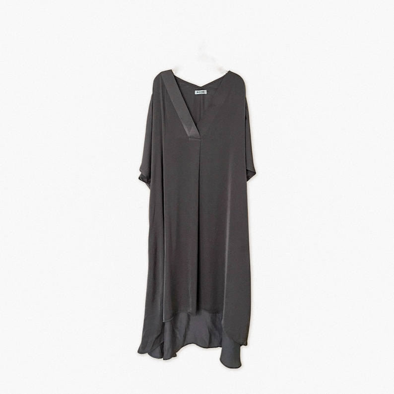 Cercei Kaftan Dress/Black Silk Kaftan Dress/ Loose fit Black dress Grey