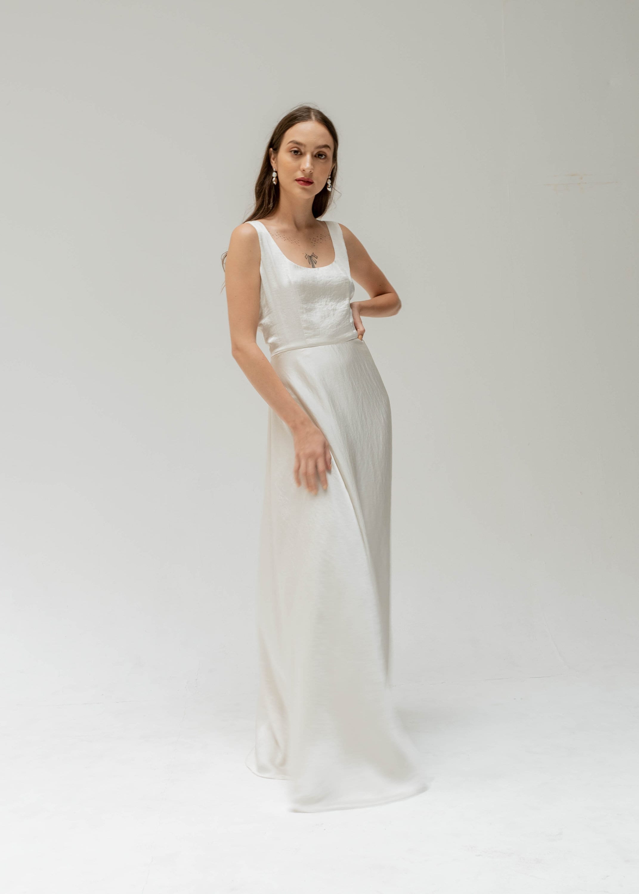 Megan Simple Bridal Gown/backless Silk Wedding Dress/ivory | Etsy