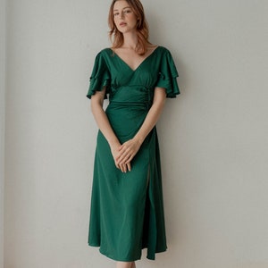 Ready to ship Caitlyn Satin Midi Dress image 1