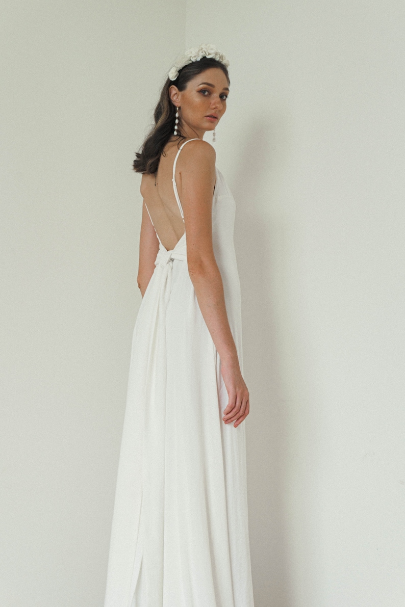 Sierra White Wedding Slip Dress / Open Back Silk Slip Dress / - Etsy