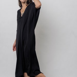 Cercei Kaftan Dress/Black Silk Kaftan Dress/ Loose fit Black dress image 8