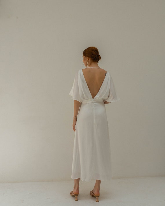Mac Duggal Women's Ieena Charmeuse Cap Sleeve Empire Waist Gown |  CoolSprings Galleria