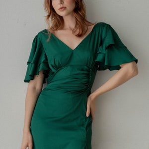 Ready to ship Caitlyn Satin Midi Dress image 5