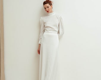 Leia Bridal Skirt - Floor length White Skirt