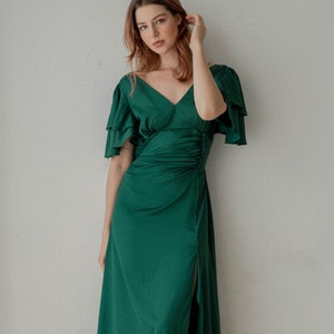 Ready to ship Caitlyn Satin Midi Dress image 8