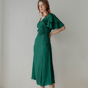 Ready to ship Caitlyn Satin Midi Dress image 3