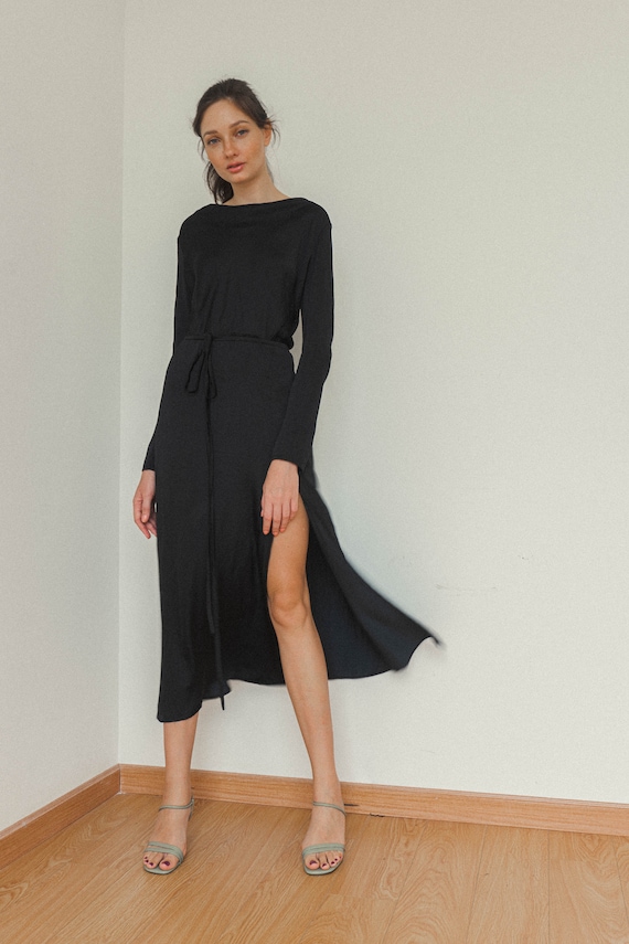 knee length dresses for ladies Floral Cowl Neck Midi Dress  Sas and Rose