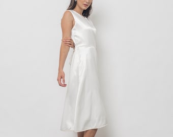 Cos cotton top silk cocoon dress