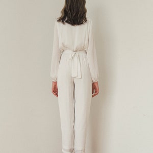 Renee Bridal Jumpsuit / Long Sleeves Jumpsuit / Silk Wedding Jumpsuit 画像 5