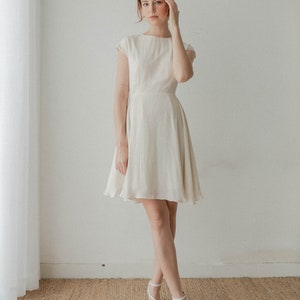 Kayla White Dress Simple Wedding Dress Silk Wedding Dress Minimalist Dress Travel Mini Dress image 5