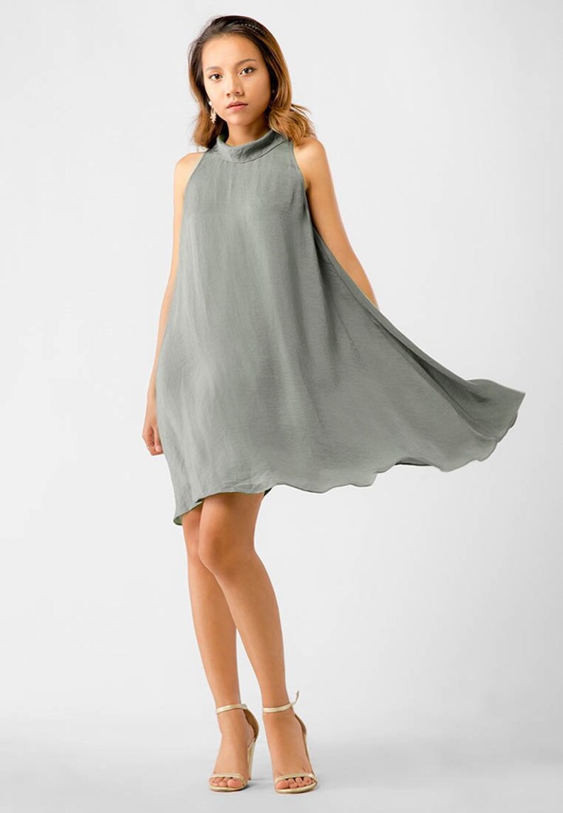 Short Grey Halter Dress