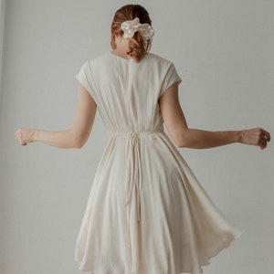 Kayla White Dress Simple Wedding Dress Silk Wedding Dress Minimalist Dress Travel Mini Dress image 4