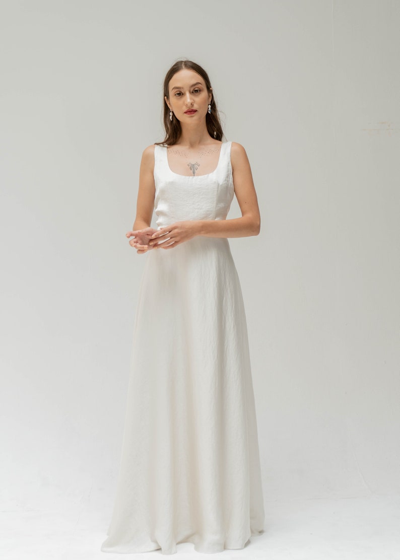 NoireBrand – Megan simple bridal gown/Backless silk wedding dress/Ivory minimalist wedding dress Robes de mariée à moins de 200 euros ETSY