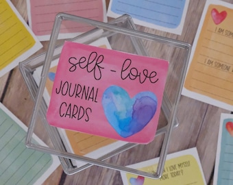 Self Love Printable Journal Cards | Self Care and Self Help Inspirational Writing Prompts | Self Care Kit | Encouragement Cards