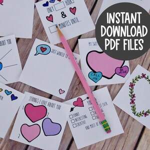 Valentinstag druckbare Liebesbriefe, süße Nachricht Karten und niedliche Einschreibe Liebesbrief Karten für Valentinstag, Liebesgeschenk Notizen, Sofort Download