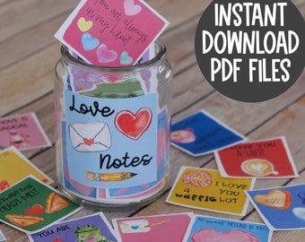 Printable Love Notes: DIY Message Cards (PDF Files)