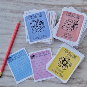 Dankbaarheid, vriendelijkheid en levensdagboekkaartenbundel | Inspirerende schrijfprompts | Afdrukbare dagboekkaarten | Journaalprompts | Zelfzorg