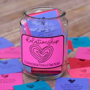 Date Night Jar Date night Idea Relationship Question Cards and Conversation Starters: Talk about Love, Goals and Relationship image 1