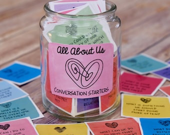 Date Night Idea - Love & Relationship Question Cards - Relationship Conversation Starters - Journal Cards - Writing Prompts- Date Night Jar