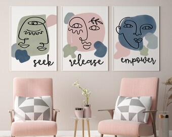 Boho Face Art Prints: Inspirational Dorm Decor (Digital Download)