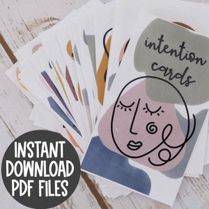 Tarjetas de palabras de intención boho- Tarjetas motivacionales - Tarjetas de atención plena - Tarjetas de meditación para yoga - Mente positiva - Palabra del año -Profesor de yoga