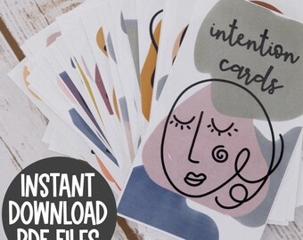 Boho Intention Word Cards: Mindfulness Meditation (PDF Download)