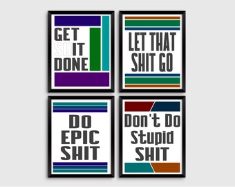 Dorm Room Poster Set: Motivational Prints for College Decor (Digital Download)