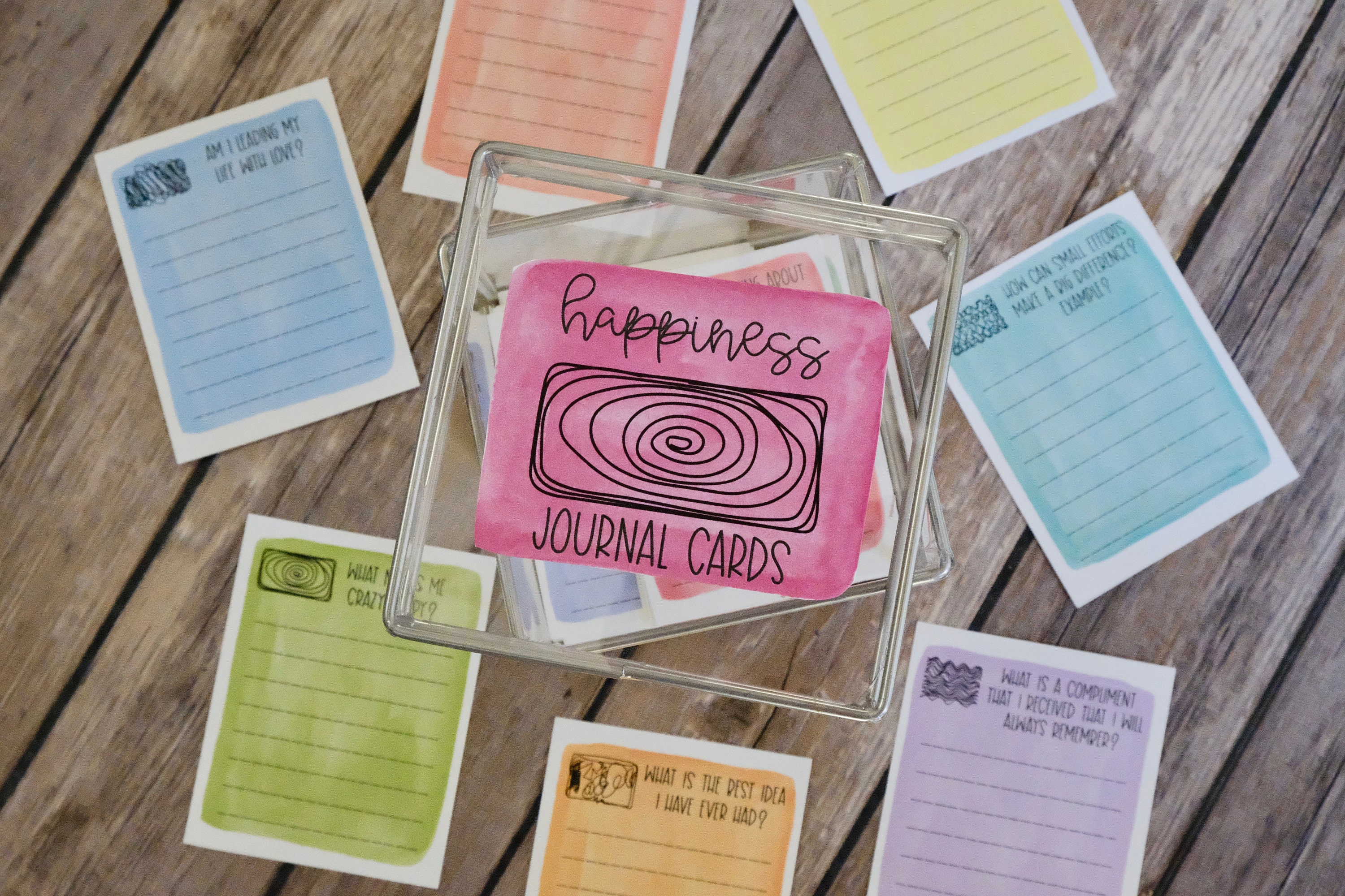 Happiness Themed Printable Journal Cards | Positive Mind Questions ...