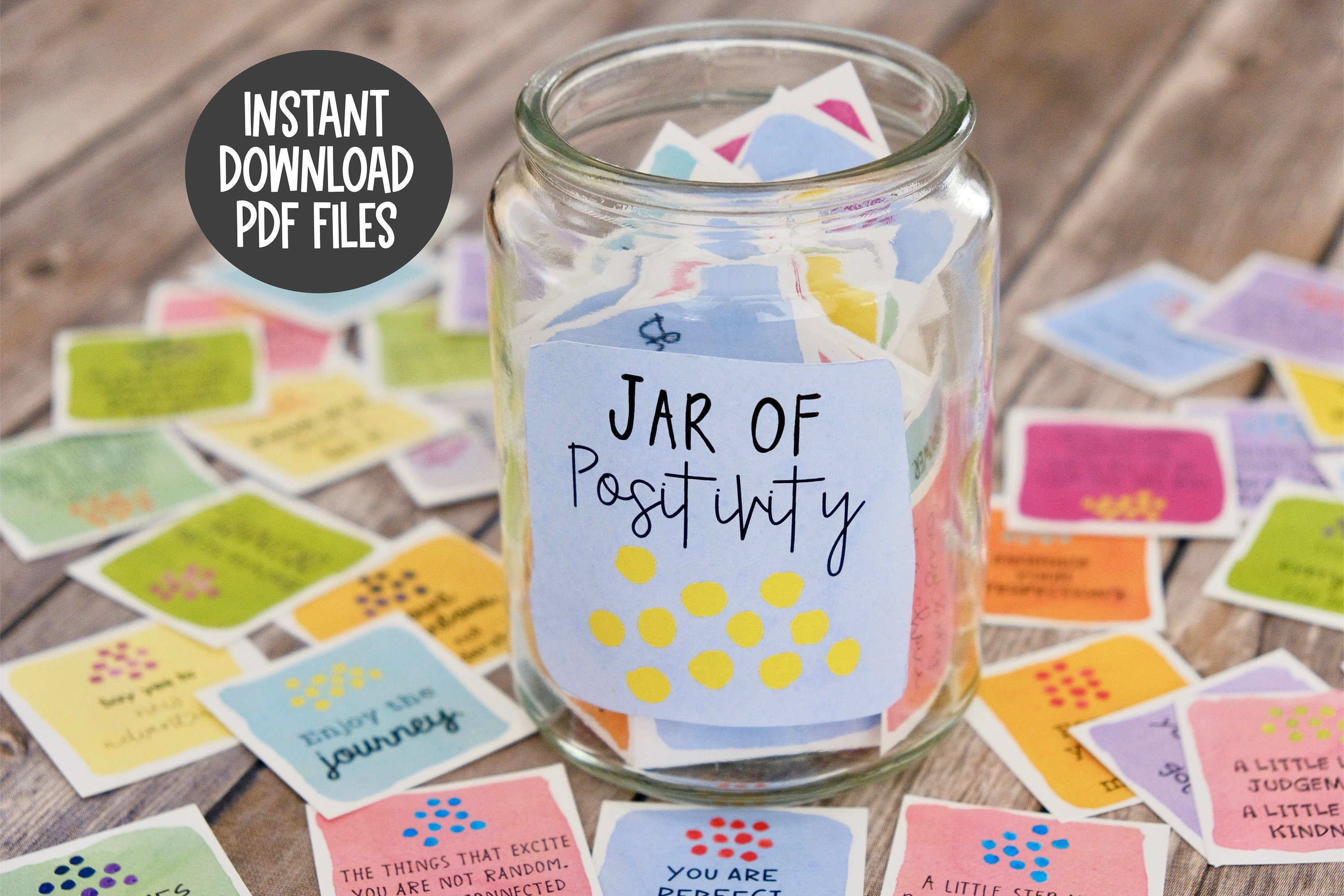 Positive Quote Cards: Joy Jar Inspiration (PDF Download) - Etsy