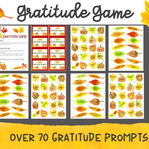 Gratitude Game Thanksgiving Activity Prompts Conversation - Etsy