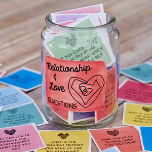Date Night Idee - Liebes- und Beziehungsfragekarten - Beziehungsgesprächsstarter - Journalkarten - Schreibaufstellungen - Date Night Jar