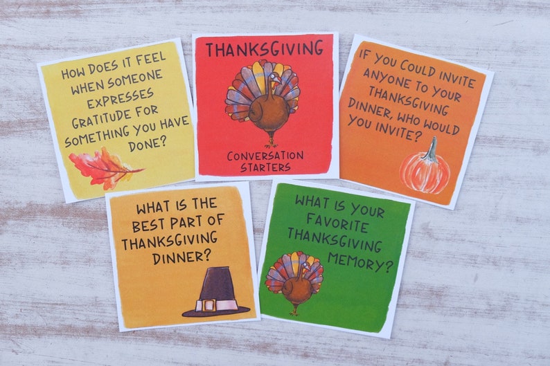 Thanksgiving Conversation Starters Family Dinner | Etsy