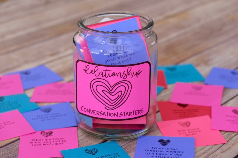 Date Night Jar Date night Idea Relationship Question Cards and Conversation Starters: Talk about Love, Goals and Relationship image 1