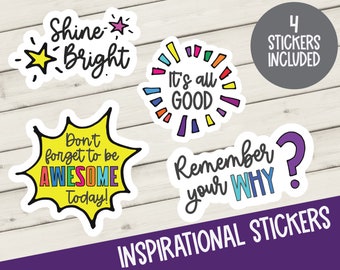 Inspirational Stickers-Remember Your Why-Shine Bright- Motivational Quote Stickers - Care Package - Laptop Stickers - Water Bottle Stickers