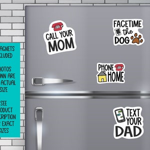 College Care Package Call Your Mom Graduation Advice Dorm Decoration Fridge Magnets Text Your Dad Reminder Magnets Military Gift image 2