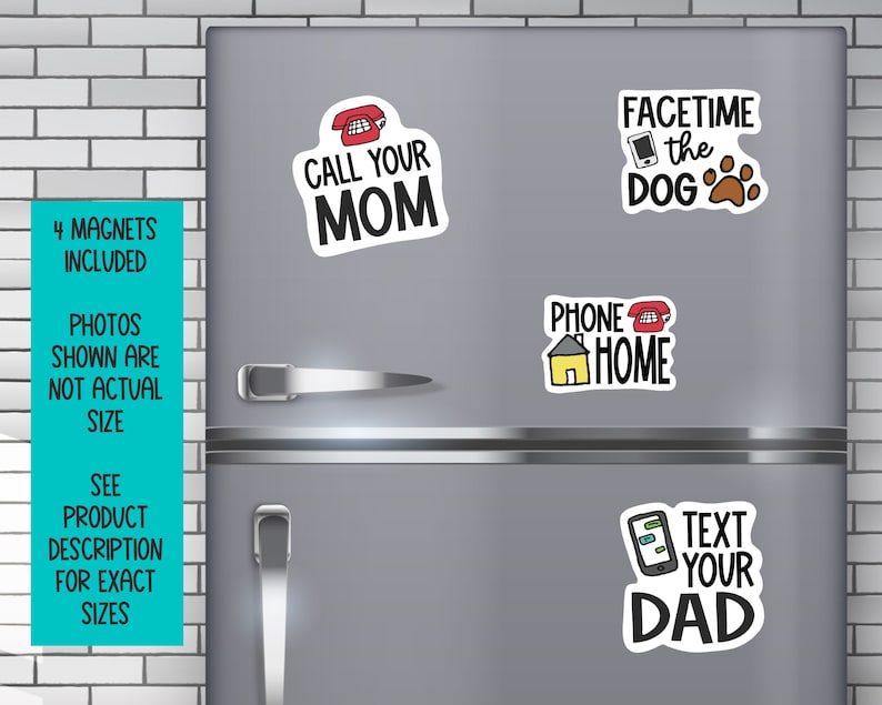 College Care Package Call Your Mom Graduation Advice Dorm Decoration Fridge Magnets Text Your Dad Reminder Magnets Military Gift image 2