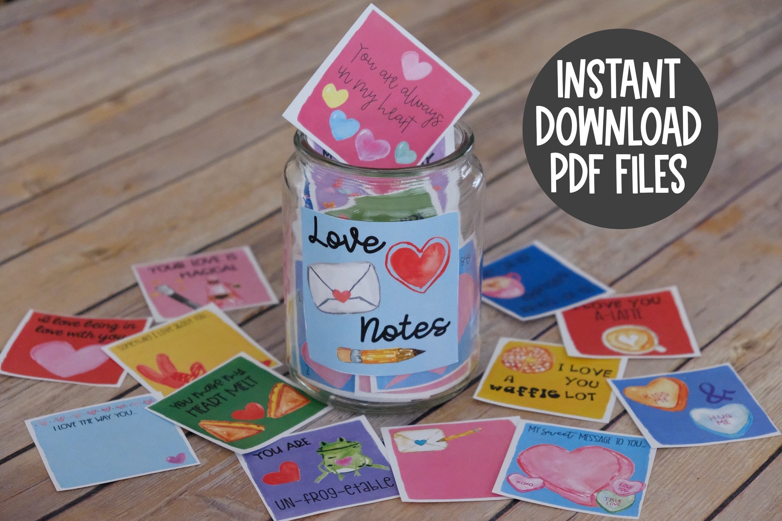 Printable Love Notes: DIY Message Cards (PDF Files) - Etsy