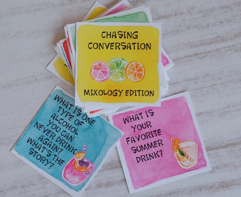 Happy Hour Drinking Game Conversation Starters 3 Pack Drinks Etsy