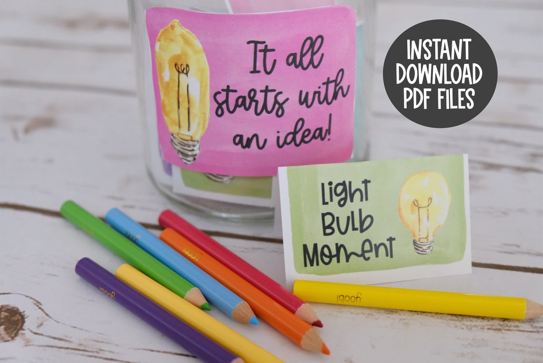 Idea Jar Printable Craft Kit: Brainstorming & Self-care (PDF Download ...