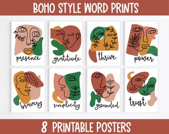 Boho Affirmation Prints: Mindfulness Wall Art (Digital Download)