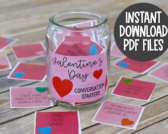 Valentine's Day Conversation Starters - Cute Valentine's Theme Family Dinner Conversation Cards - Valentine's Activity - Instant Download