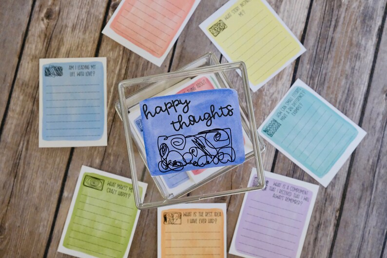 Happiness Themed Printable Journal Cards | Positive Mind Questions ...