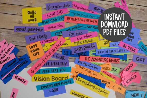 Dream Board Kit: Printable Vision Board Cutouts (PDF Download)