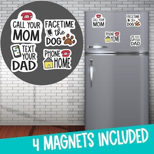 College Care Package - Call Your Mom - Graduation Advice - Dorm Decoration- Fridge Magnets-  Text Your Dad - Reminder Magnets- Military Gift